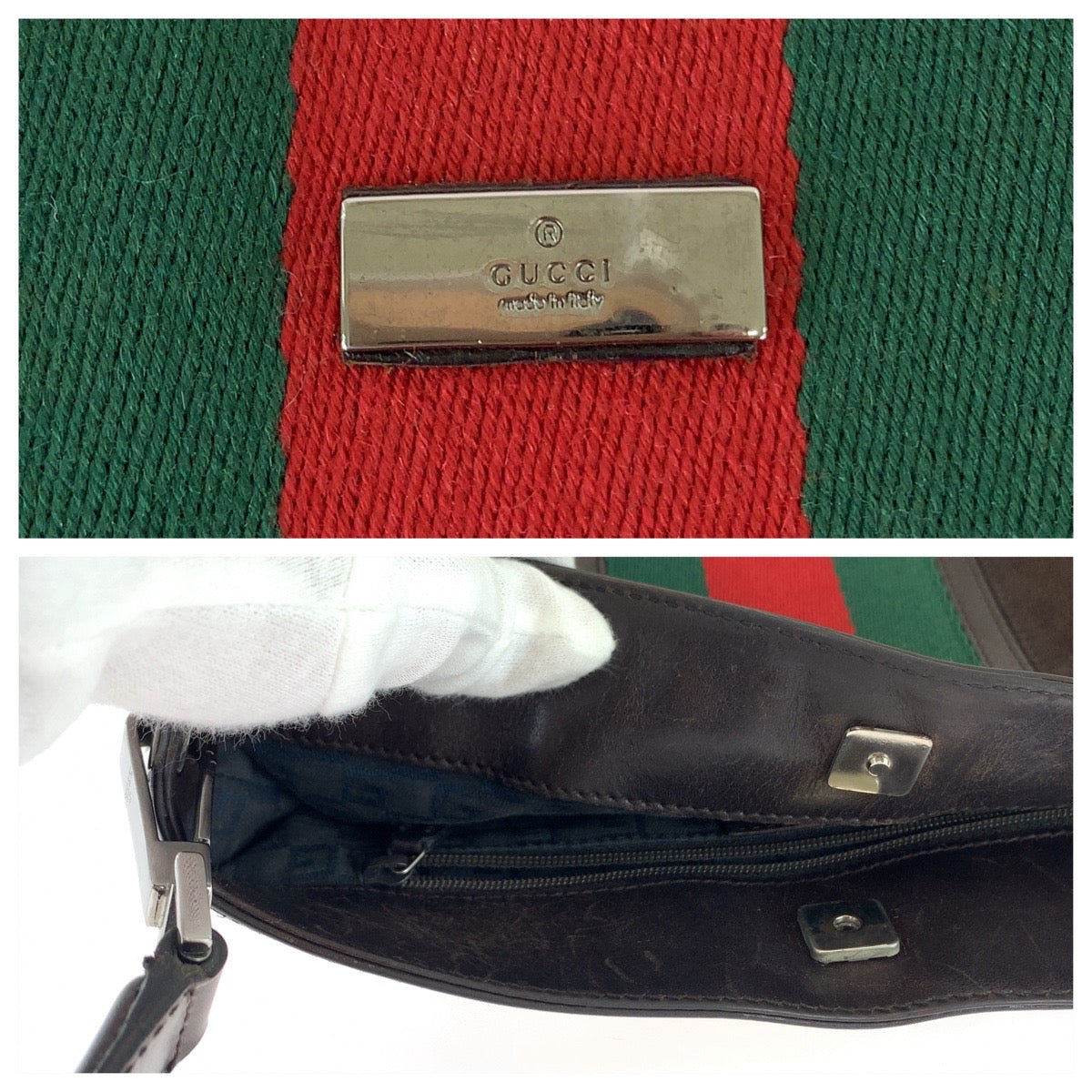 11164
GUCCI グッチ シェリーライン ブラウン シルバー金具 スウェード / レザー 33900 ショルダーバッグ  レディース
