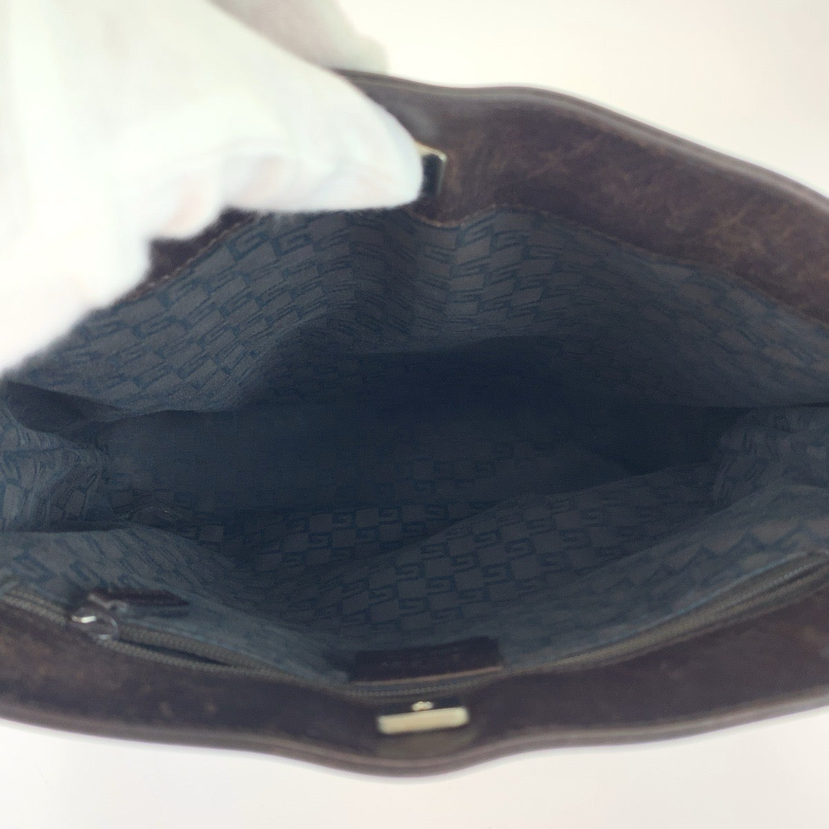 11164
GUCCI グッチ シェリーライン ブラウン シルバー金具 スウェード / レザー 33900 ショルダーバッグ  レディース