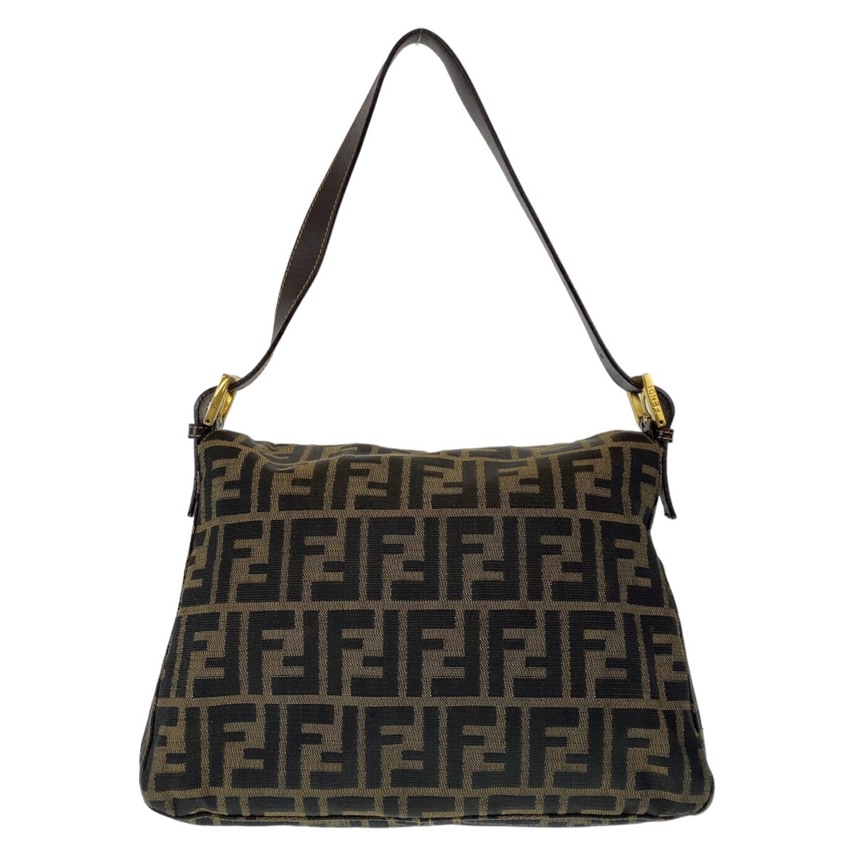 FENDI フェンディ ズッカ マンマバケット ブラウン キャンバス ショルダーバッグ  レディース