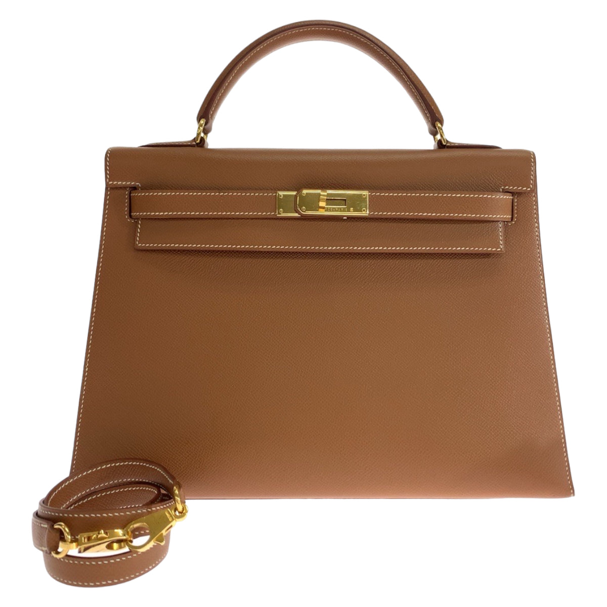 HERMES エルメス ケリー32 ゴールド キャメル ブラウン ゴールド金具 クシュベル ハンドバッグ ショルダーバッグ ▫︎B刻印  レディース
