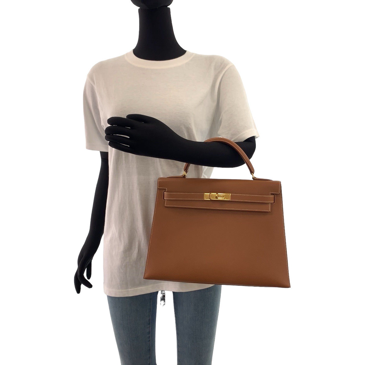 HERMES エルメス ケリー32 ゴールド キャメル ブラウン ゴールド金具 クシュベル ハンドバッグ ショルダーバッグ ▫︎B刻印  レディース