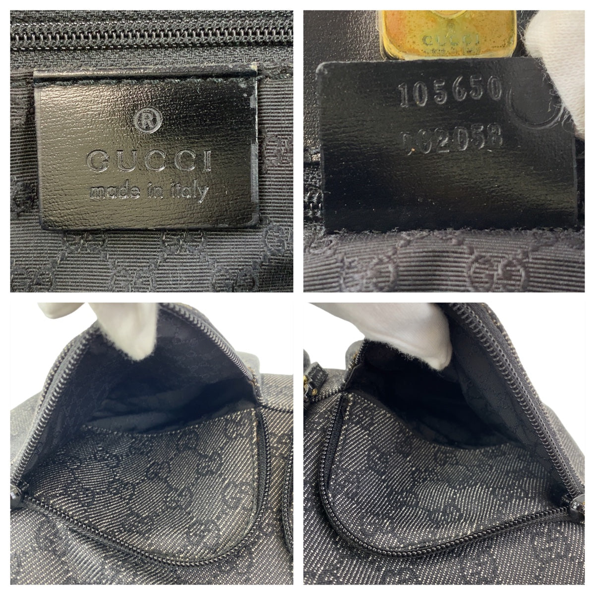GUCCI グッチ GG柄 ブラック 黒 ゴールド金具 GGキャンバス 105650 トートバッグ ハンドバッグ  レディース