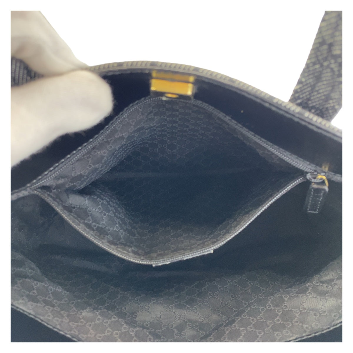 GUCCI グッチ GG柄 ブラック 黒 ゴールド金具 GGキャンバス 105650 トートバッグ ハンドバッグ  レディース
