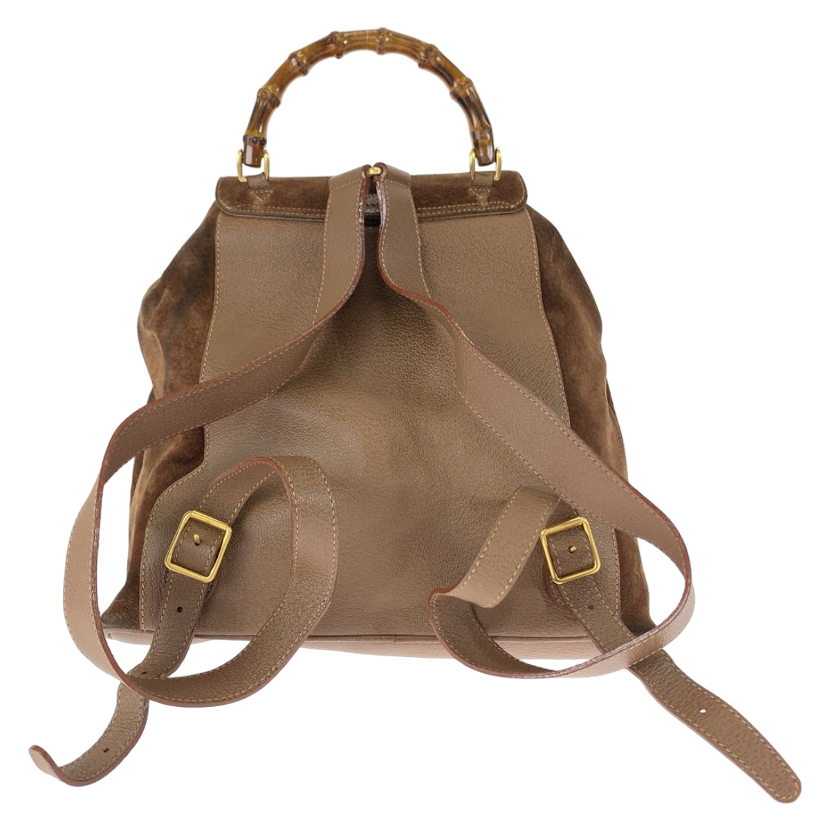 11174
GUCCI グッチ ヴィンテージ バンブー オールドグッチ ブラウン ゴールド金具 スウェード / レザー 003 2058 0016 バックパック リュックサック  レディース