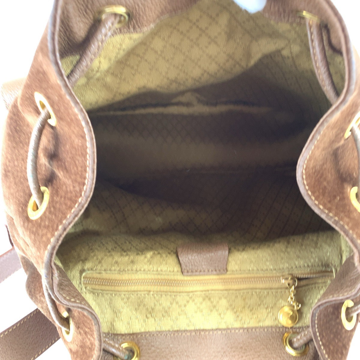 11174
GUCCI グッチ ヴィンテージ バンブー オールドグッチ ブラウン ゴールド金具 スウェード / レザー 003 2058 0016 バックパック リュックサック  レディース