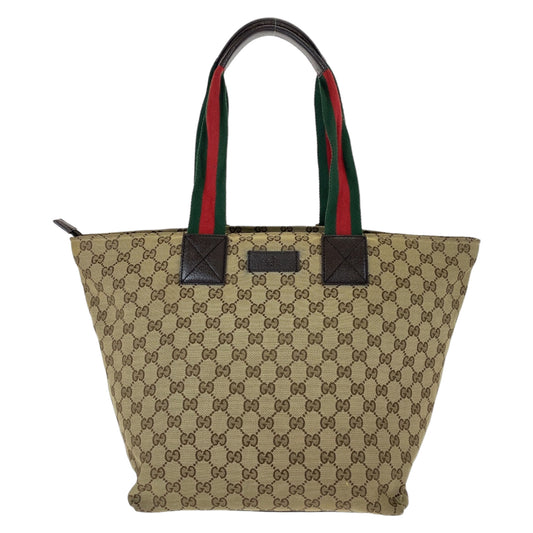 11177
GUCCI グッチ シェリーライン ブラウン 茶 ベージュ GGキャンバス / レザー 131231 トートバッグ ハンドバッグ ショルダーバッグ  レディース