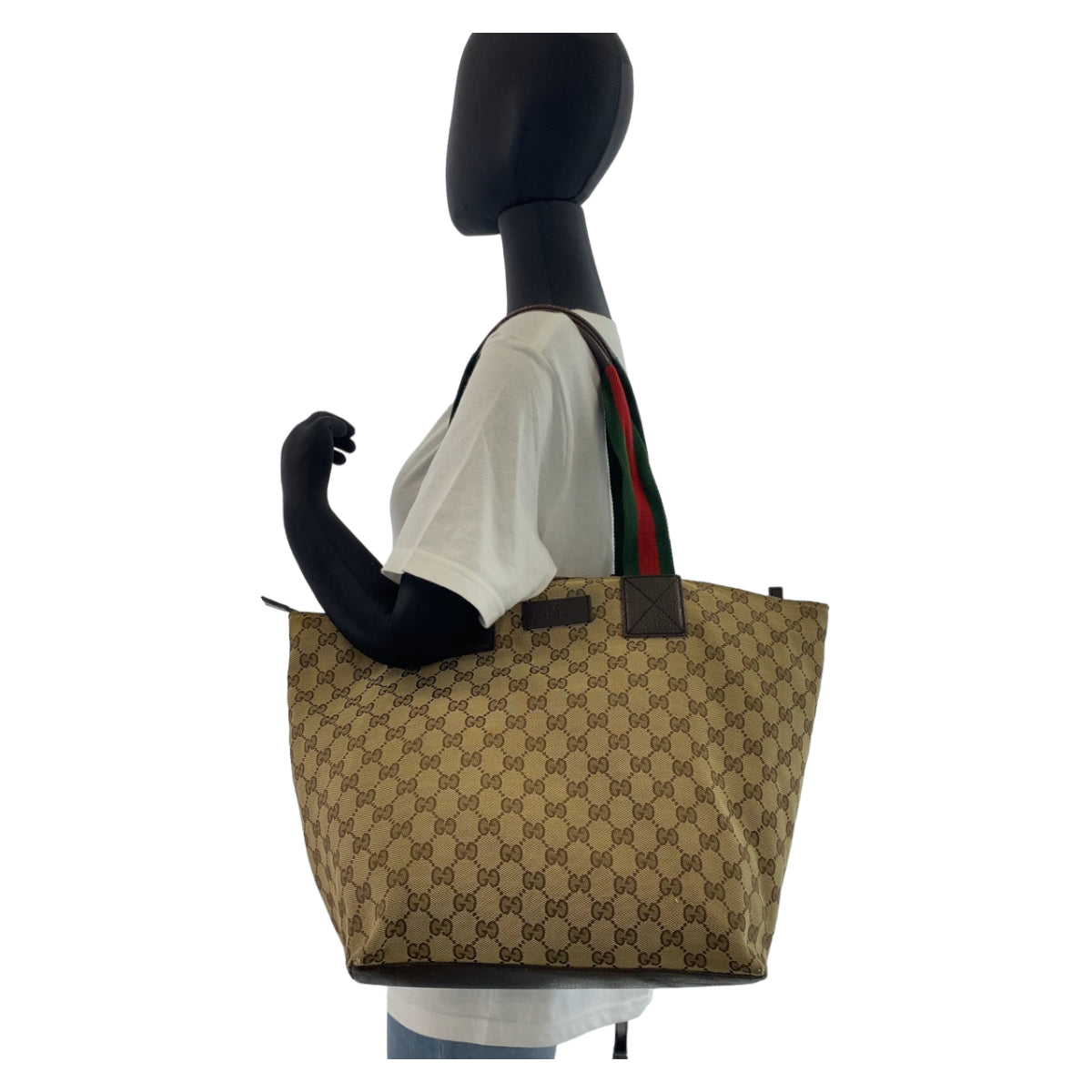 11177
GUCCI グッチ シェリーライン ブラウン 茶 ベージュ GGキャンバス / レザー 131231 トートバッグ ハンドバッグ ショルダーバッグ  レディース
