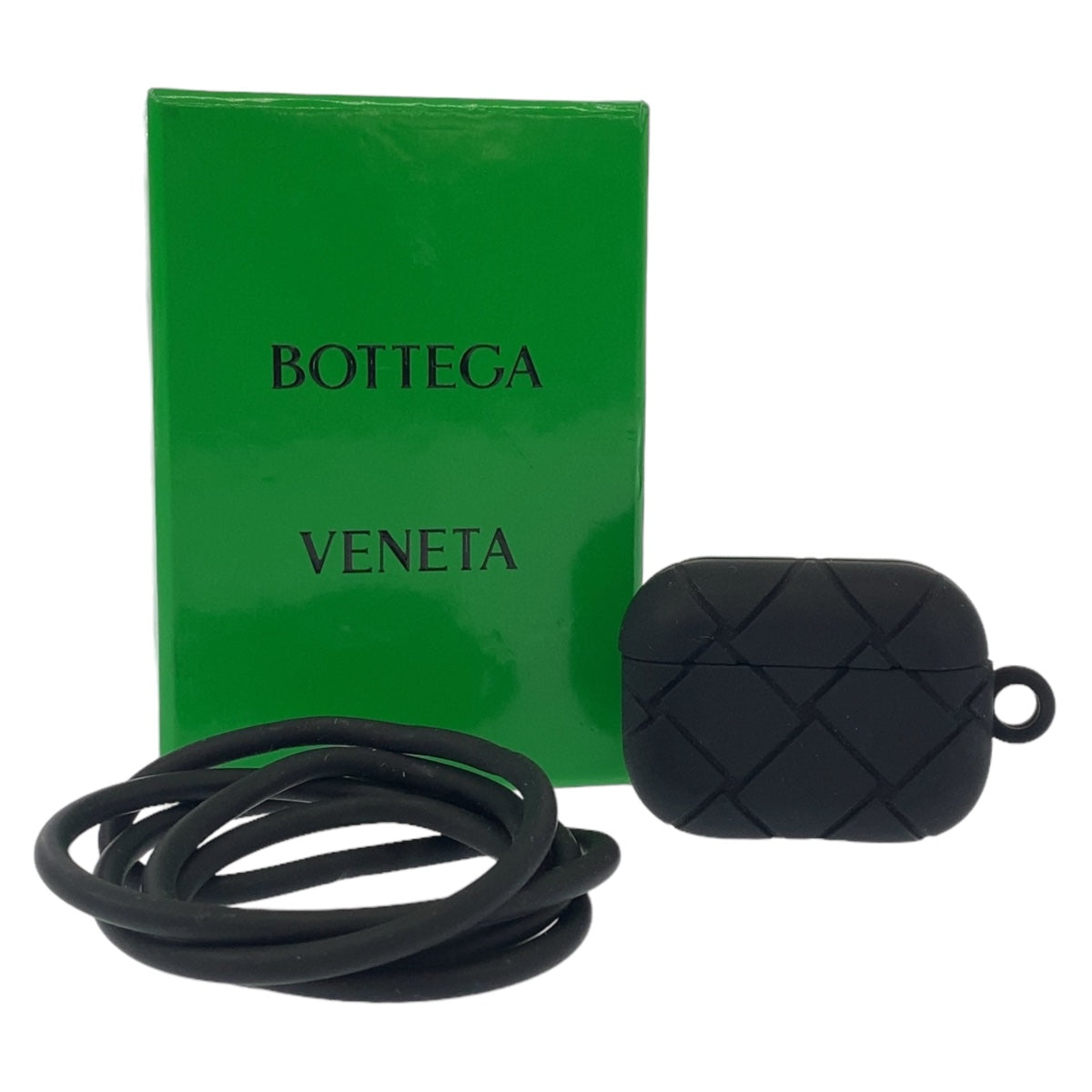 BOTTEGAVENETA ボッテガヴェネタ イントレチャート ブラック 黒 シリコン エアポッヅケース 男女兼用  メンズ