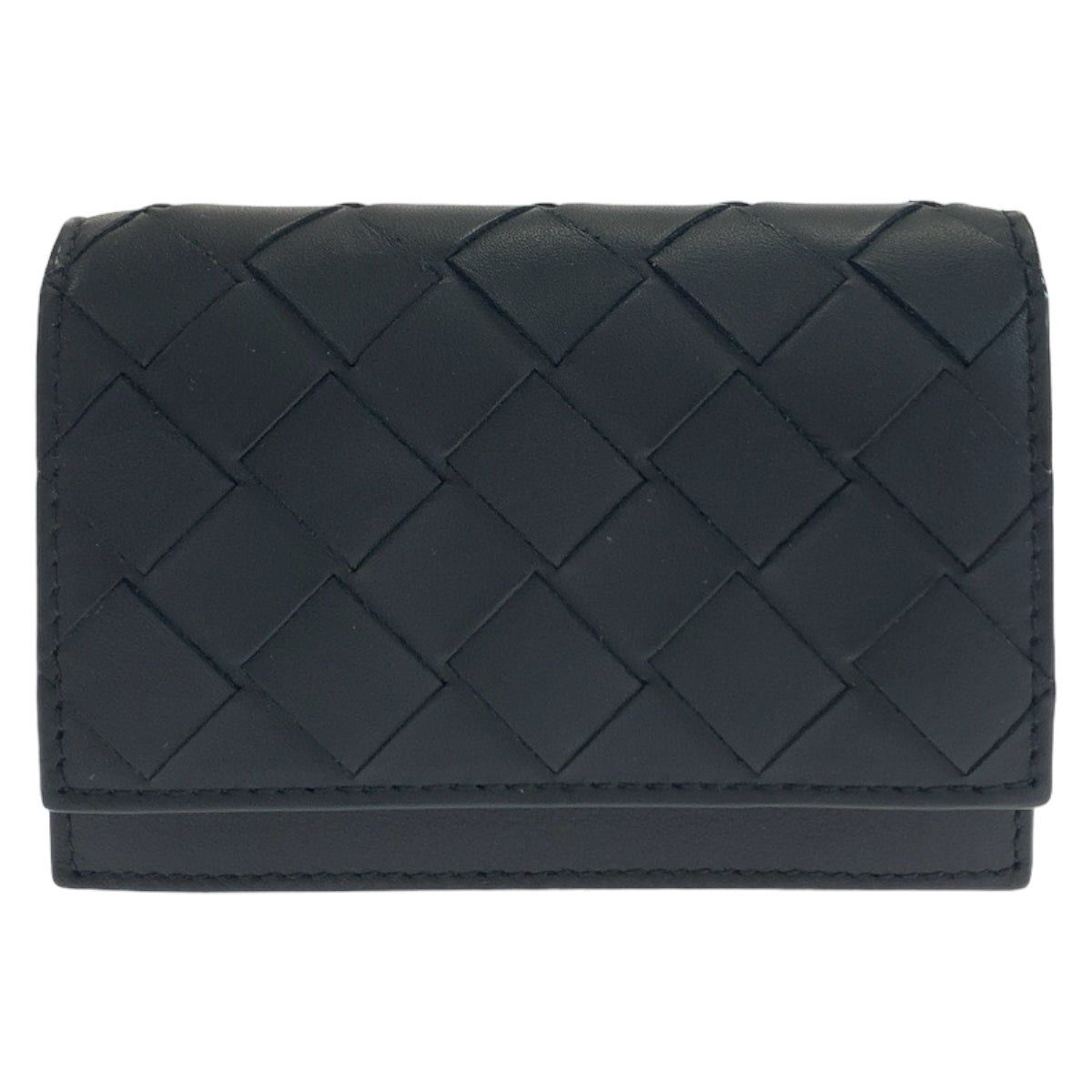 BOTTEGAVENETA ボッテガヴェネタ マキシイントレチャート ブラック 黒 レザー 605720 カードケース 名刺入れ  メンズ