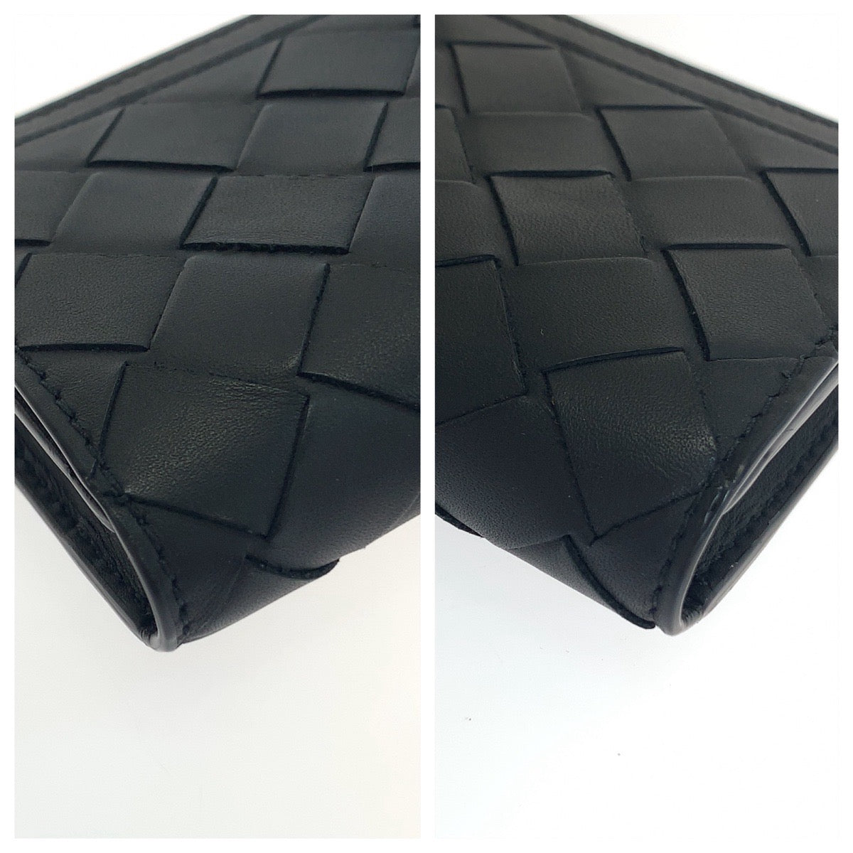 BOTTEGAVENETA ボッテガヴェネタ マキシイントレチャート ブラック 黒 レザー 605720 カードケース 名刺入れ  メンズ