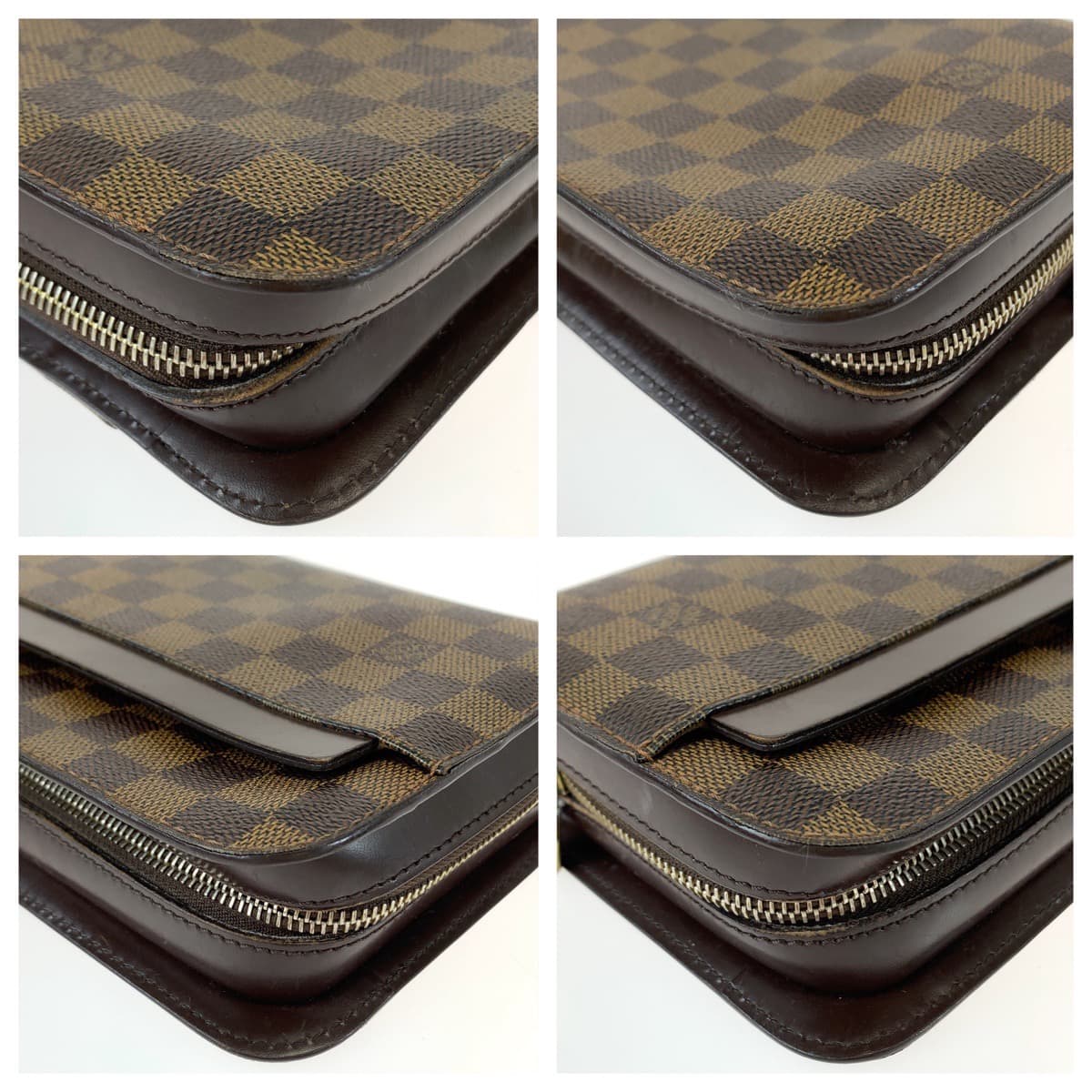 11179
LOUIS VUITTON ルイヴィトン ダミエ サンルイ ブラウン 茶 ゴールド金具 PVC / レザー N51993 セカンドバッグ クラッチバッグ  メンズ