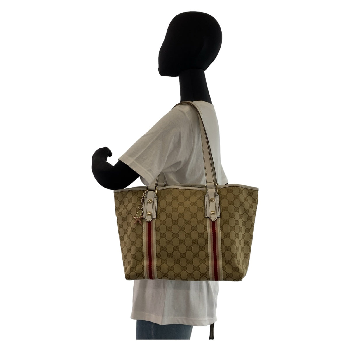 11183
GUCCI グッチ シェリー GG柄 ベージュ ゴールド金具 GGキャンバス / レザー 137396 トートバッグ ショルダーバッグ ハンドバッグ  レディース