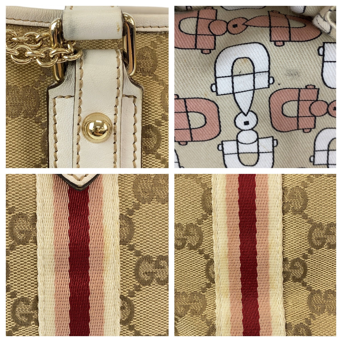 11183
GUCCI グッチ シェリー GG柄 ベージュ ゴールド金具 GGキャンバス / レザー 137396 トートバッグ ショルダーバッグ ハンドバッグ  レディース