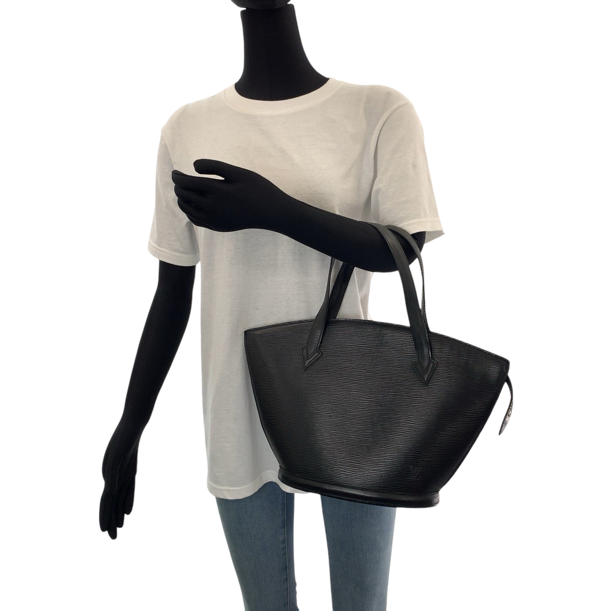 12853
LOUIS VUITTON ルイヴィトン エピ サンジャック ノワール ブラック 黒 ゴールド金具 エピレザー M52272 トートバッグ ハンドバッグ  レディース