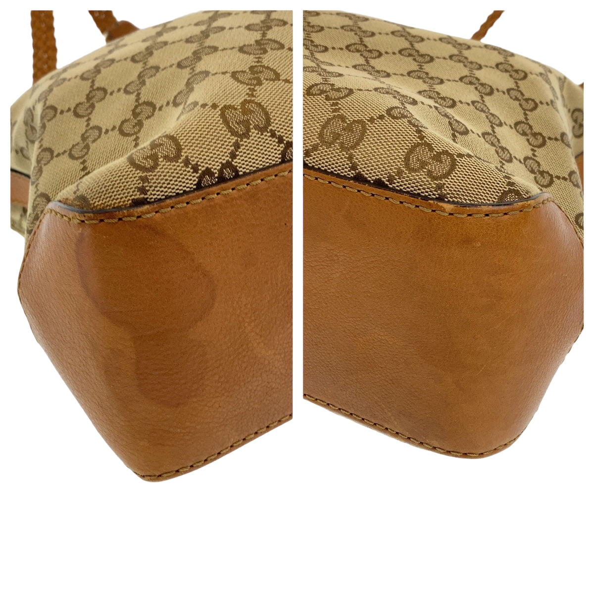11195
GUCCI グッチ フリンジ ブラウン ゴールド金具 GGキャンバス / レザー ホーボー ショルダーバッグ  レディース