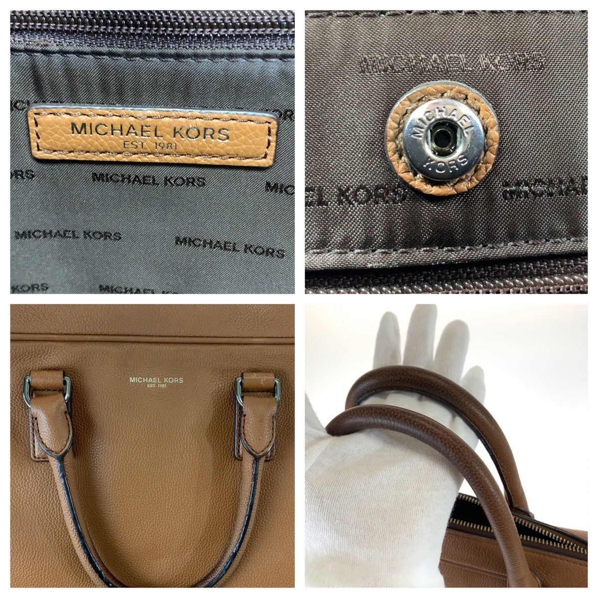 11198
Michael Kors マイケルコース ラッセル ブラウン シルバー金具 レザー ビジネスバッグ ブリーフケース  メンズ
