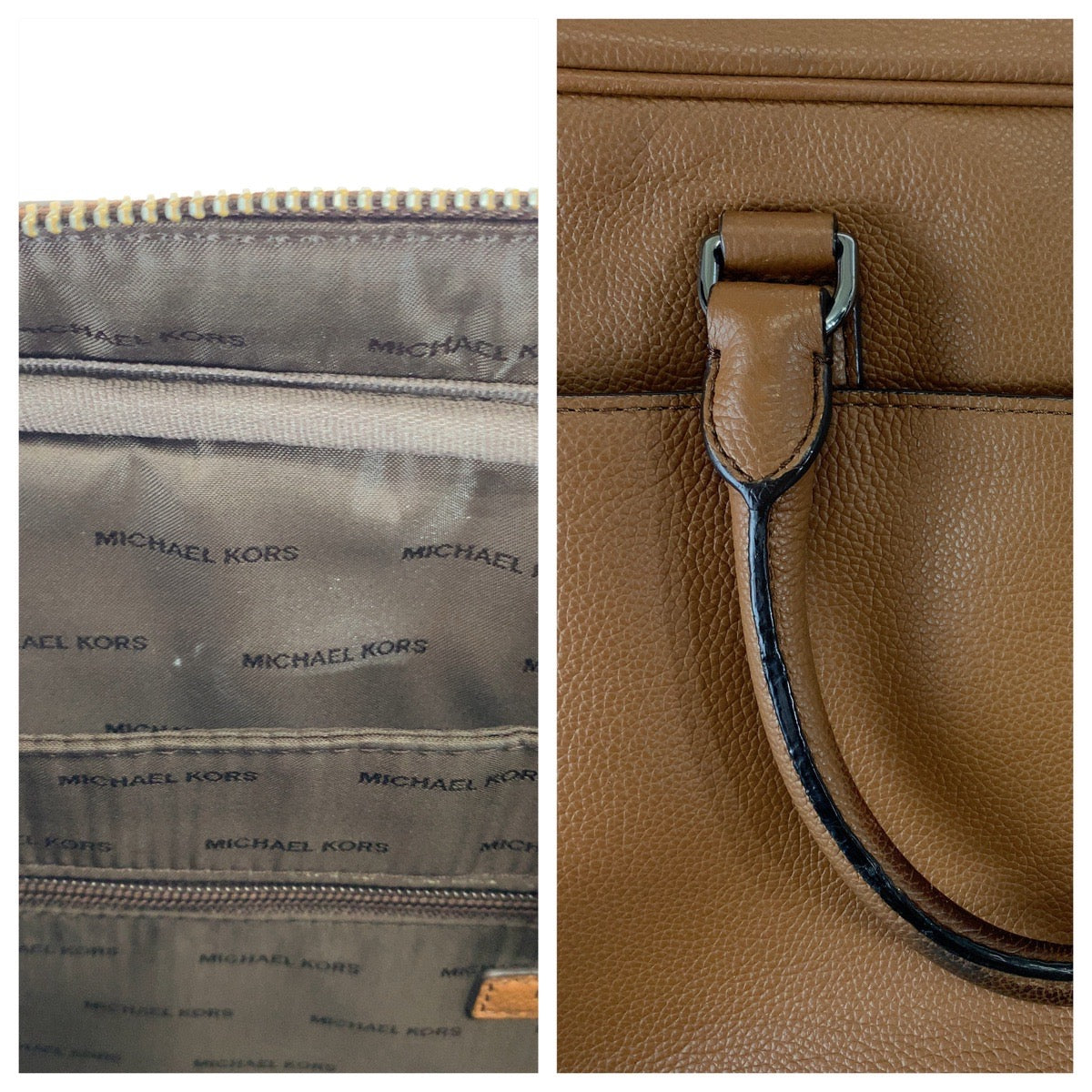 11198
Michael Kors マイケルコース ラッセル ブラウン シルバー金具 レザー ビジネスバッグ ブリーフケース  メンズ