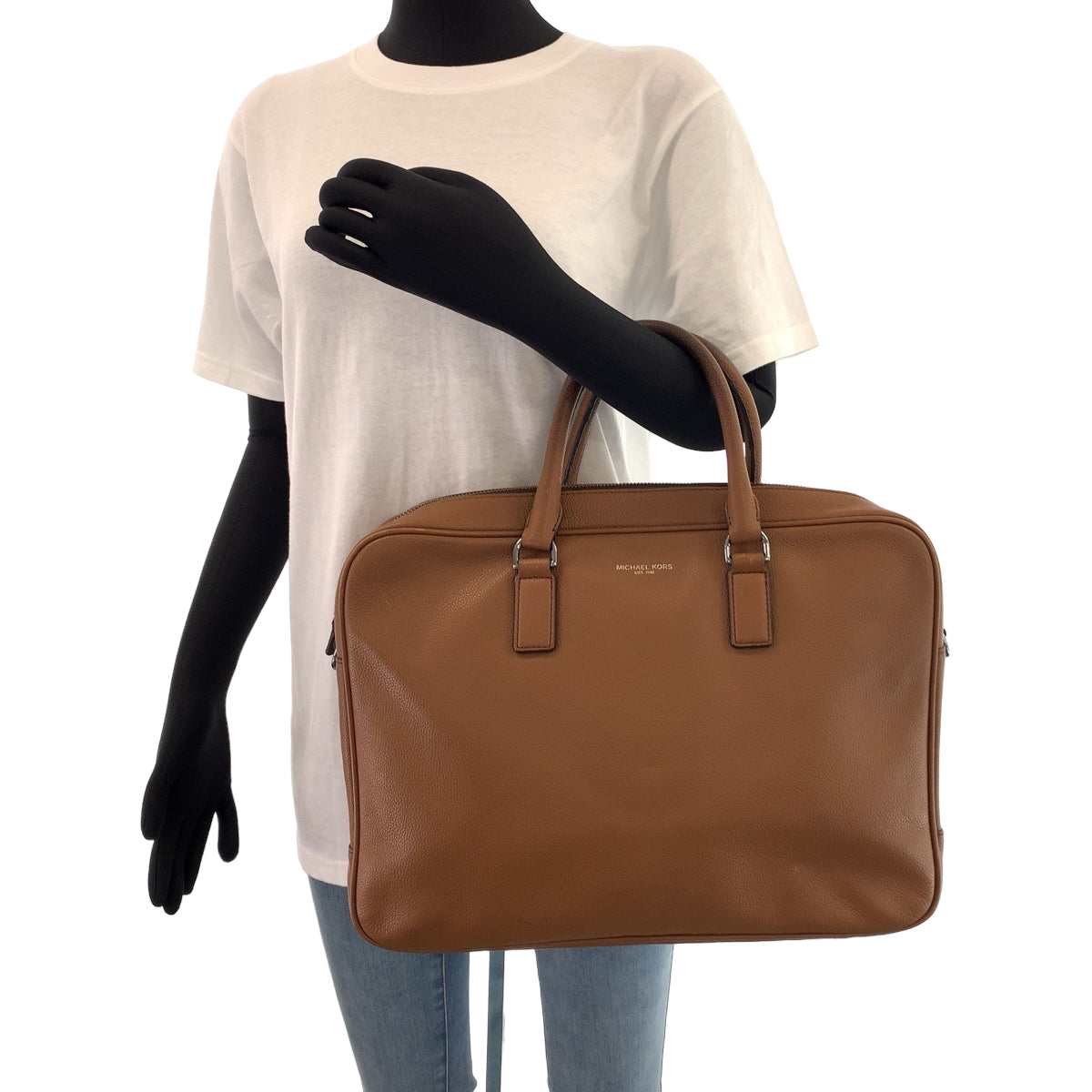 11198
Michael Kors マイケルコース ラッセル ブラウン シルバー金具 レザー ビジネスバッグ ブリーフケース  メンズ