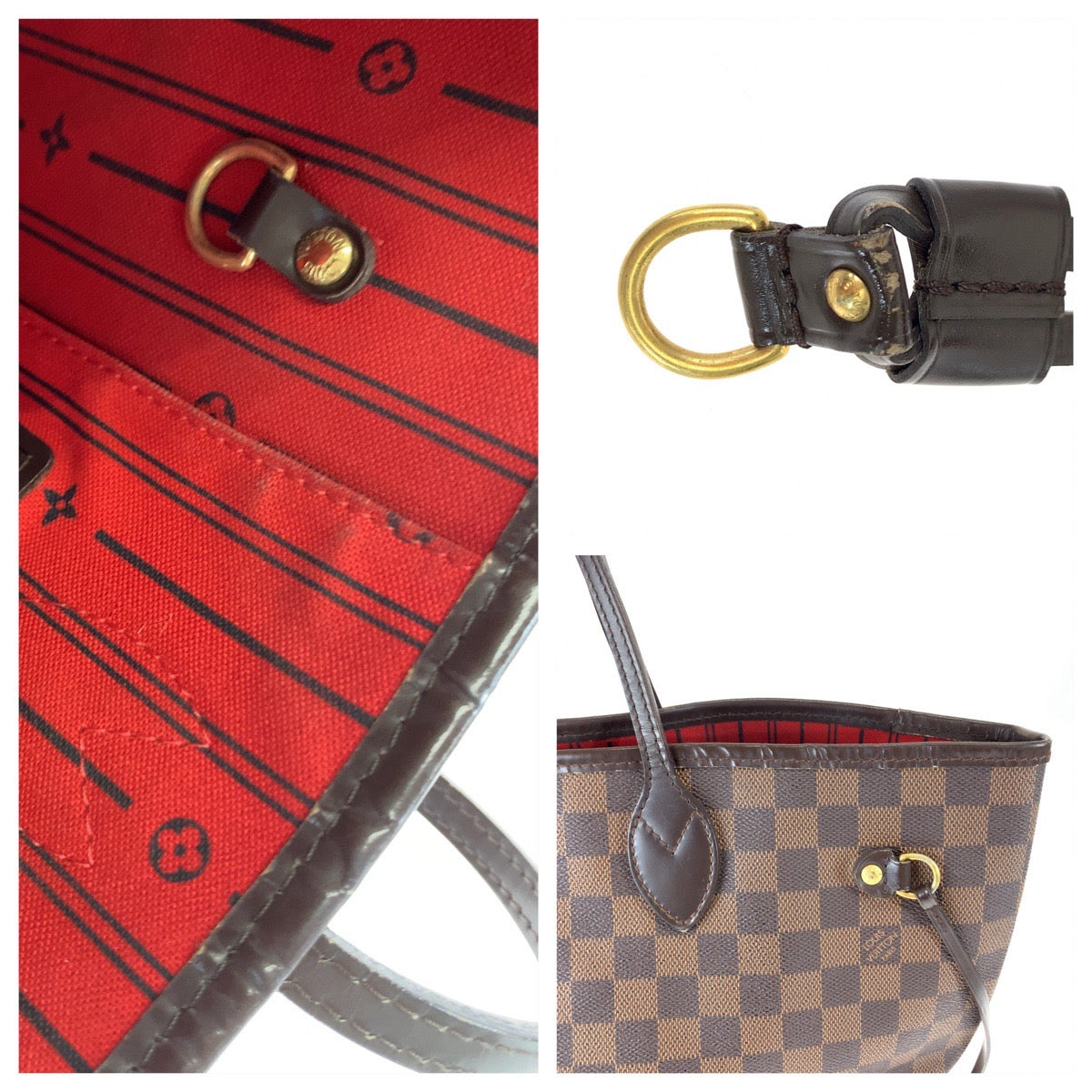 LOUIS VUITTON ルイヴィトン ダミエ ネヴァーフルMM エベヌ ブラウン 茶 ゴールド金具 PVC N51105 ショルダーバッグ トートバッグ  レディース