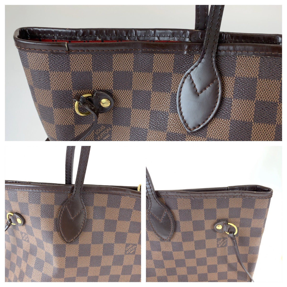 LOUIS VUITTON ルイヴィトン ダミエ ネヴァーフルMM エベヌ ブラウン 茶 ゴールド金具 PVC N51105 ショルダーバッグ トートバッグ  レディース