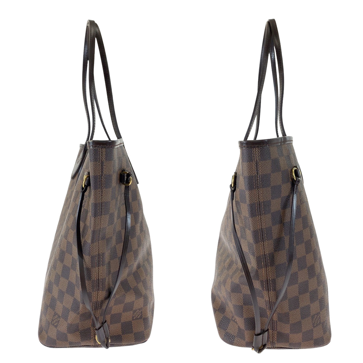 LOUIS VUITTON ルイヴィトン ダミエ ネヴァーフルMM エベヌ ブラウン 茶 ゴールド金具 PVC N51105 ショルダーバッグ トートバッグ  レディース