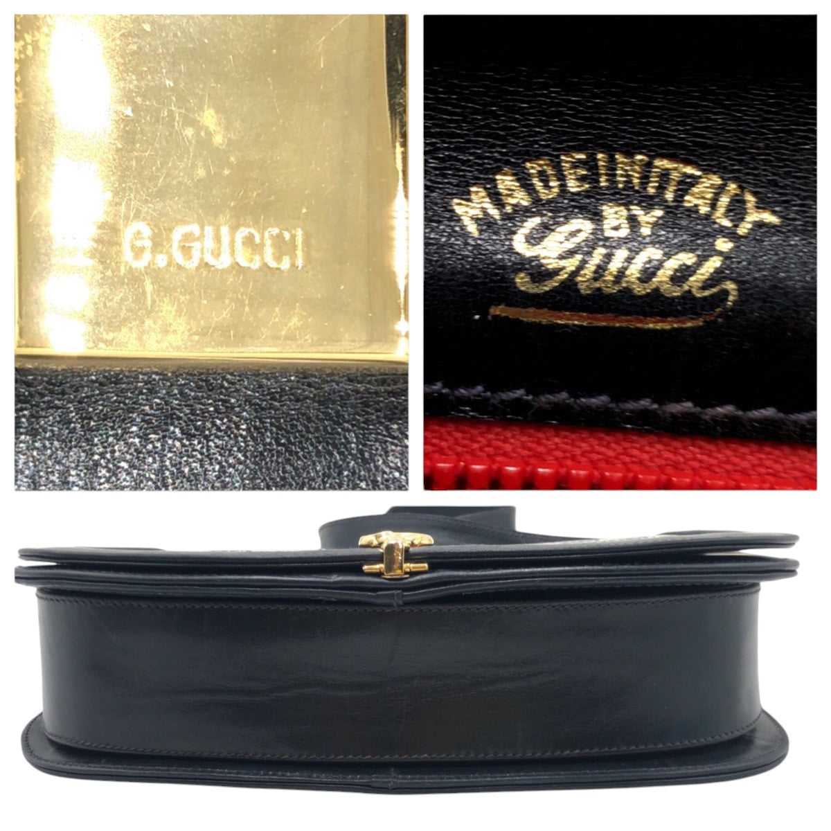 12855
GUCCI グッチ ヴィンテージ シェリーライン オールドグッチ ホースビット ネイビー ゴールド金具 GGスプリームキャンバス 斜め掛け ショルダーバッグ ポシェット  レディース