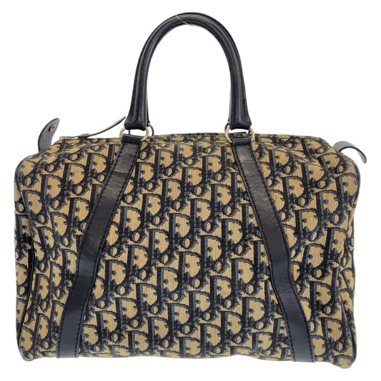 11205
Dior ディオール ヴィンテージ トロッター柄 ネイビー シルバー金具 キャンバス / レザー ハンドバッグ ボストンバッグ  レディース
