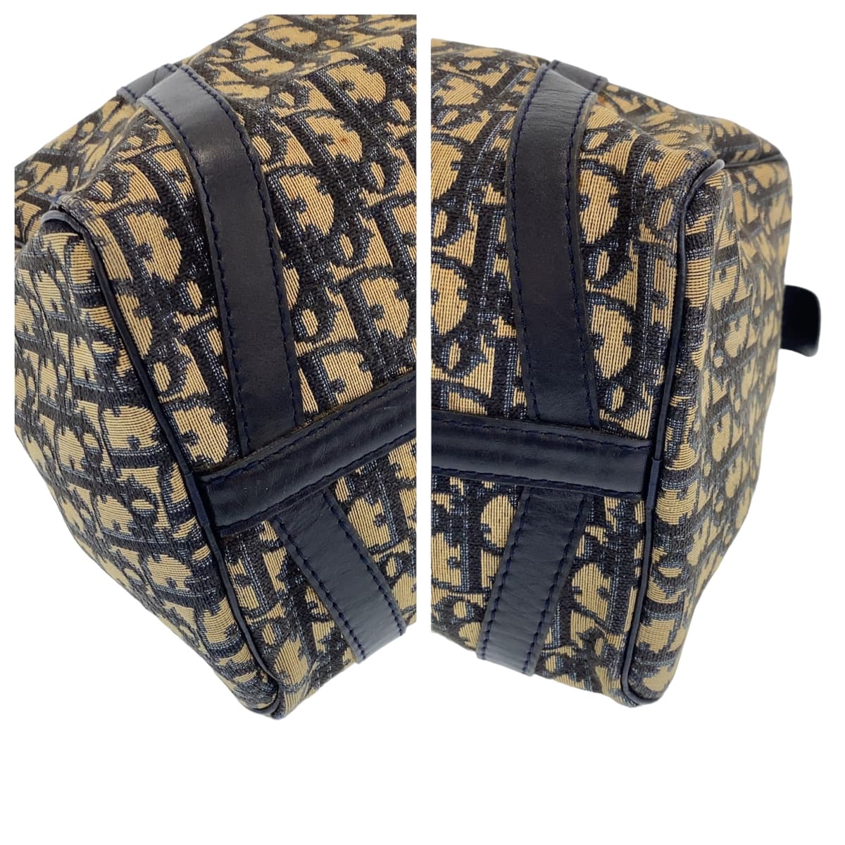 11205
Dior ディオール ヴィンテージ トロッター柄 ネイビー シルバー金具 キャンバス / レザー ハンドバッグ ボストンバッグ  レディース