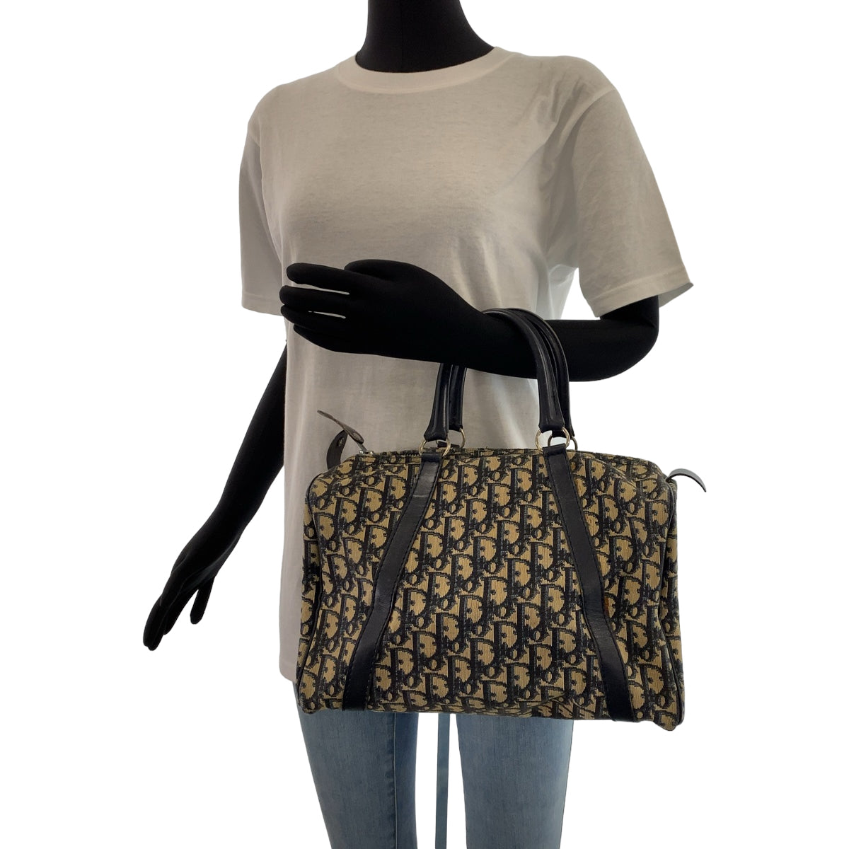 11205
Dior ディオール ヴィンテージ トロッター柄 ネイビー シルバー金具 キャンバス / レザー ハンドバッグ ボストンバッグ  レディース