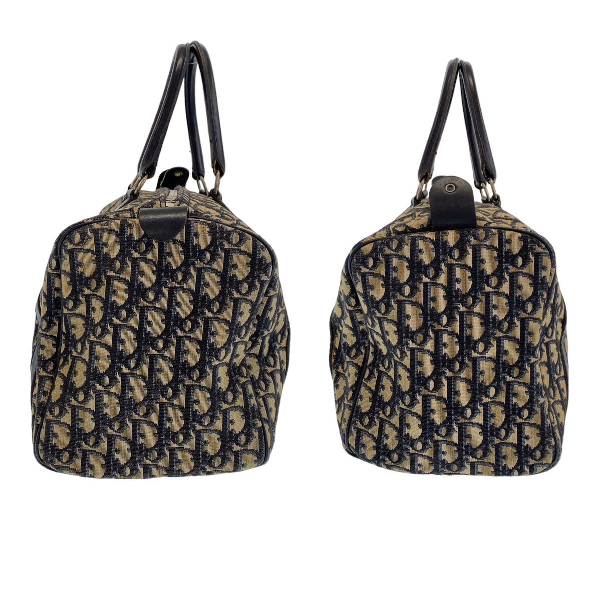 11205
Dior ディオール ヴィンテージ トロッター柄 ネイビー シルバー金具 キャンバス / レザー ハンドバッグ ボストンバッグ  レディース