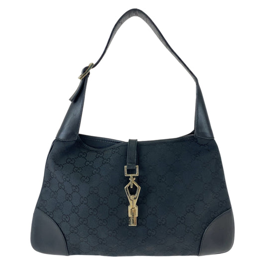GUCCI グッチ ジャッキー ブラック 黒 ゴールド金具 GGキャンバス / レザー 001 4057 ショルダーバッグ ハンドバッグ  レディース
