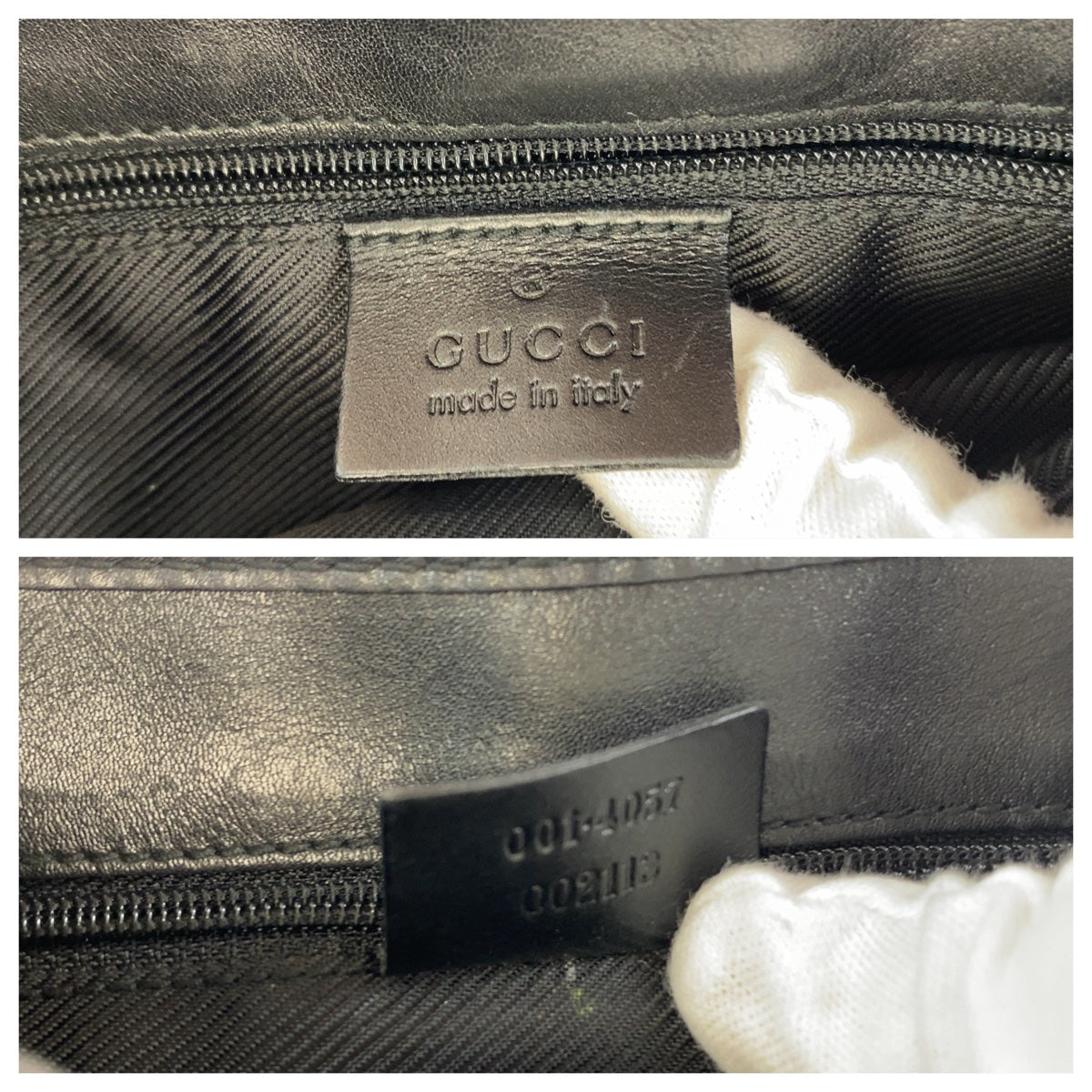 GUCCI グッチ ジャッキー ブラック 黒 ゴールド金具 GGキャンバス / レザー 001 4057 ショルダーバッグ ハンドバッグ  レディース