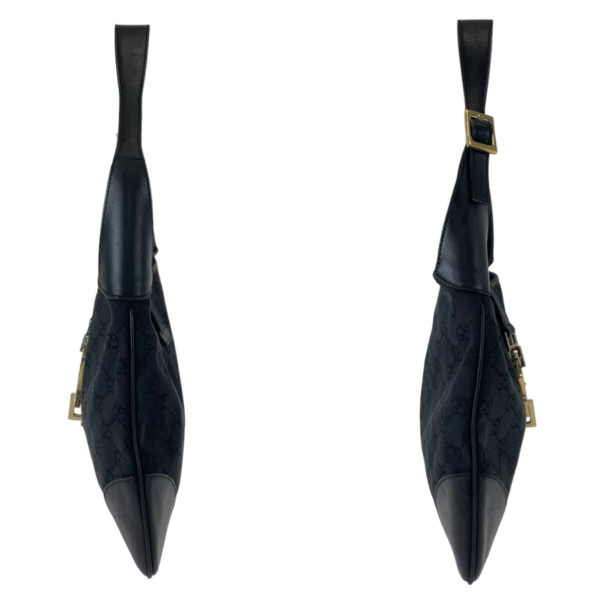 GUCCI グッチ ジャッキー ブラック 黒 ゴールド金具 GGキャンバス / レザー 001 4057 ショルダーバッグ ハンドバッグ  レディース