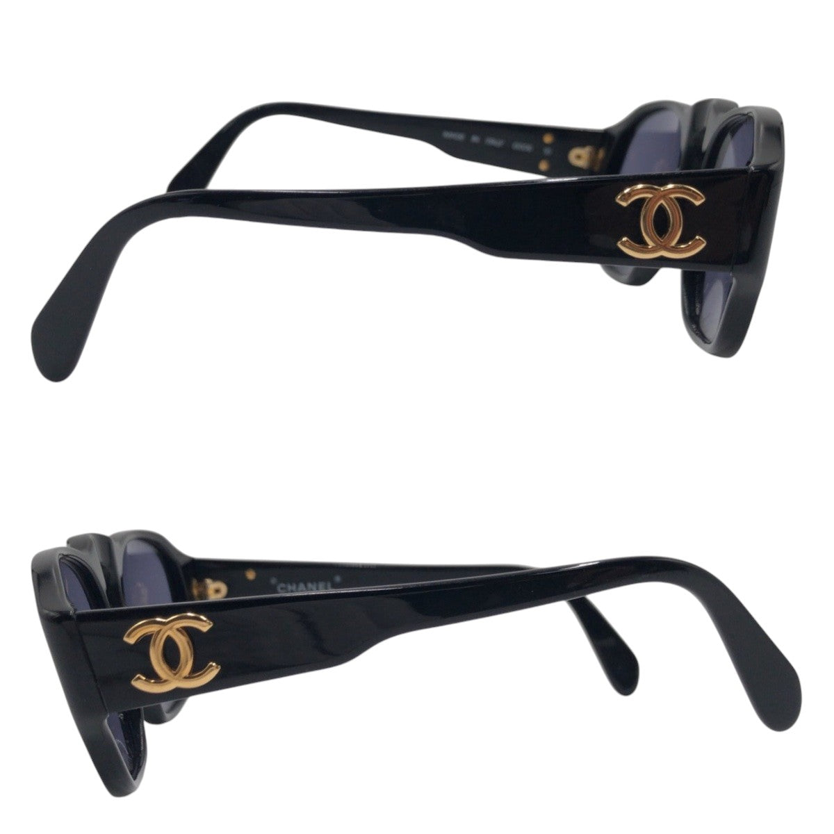 12856
CHANEL シャネル ヴィンテージ ココマーク スクエアシェイプ ブラック 黒 プラスチック 0006 10 サングラス ボストン  レディース