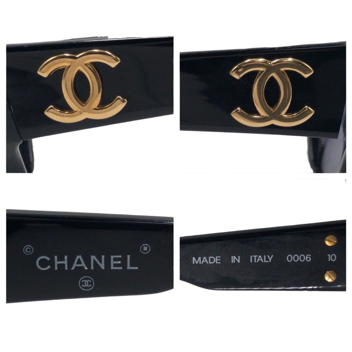 12856
CHANEL シャネル ヴィンテージ ココマーク スクエアシェイプ ブラック 黒 プラスチック 0006 10 サングラス ボストン  レディース