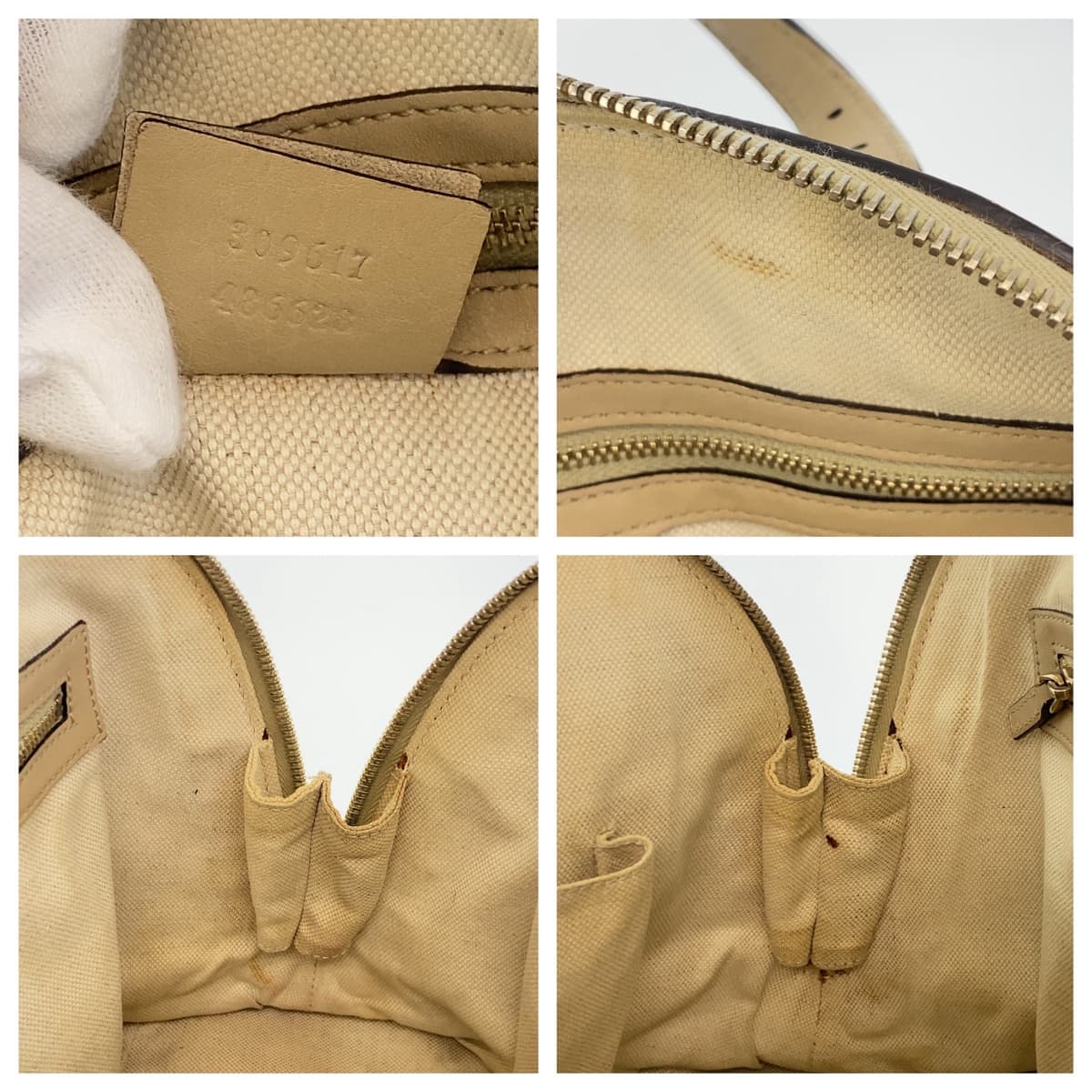 11211
GUCCI グッチ マイクログッチシマ ベージュ ゴールド金具 レザー 309617 ハンドバッグ 2WAY ショルダーバッグ  レディース AB28