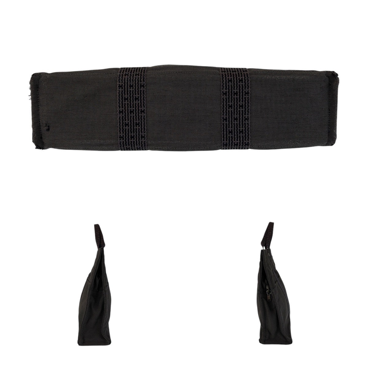 12857
HERMES エルメス エールライン MM グレー シルバー金具 キャンバス トートバッグ ハンドバッグ A4収納 男女兼用  レディース B13
