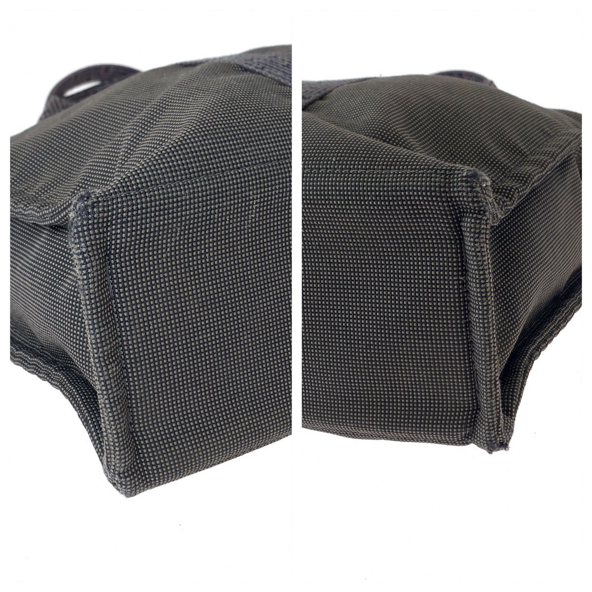 11212
HERMES エルメス エールライントートMM 男女兼用 グレー シルバー金具 キャンバス トートバッグ ハンドバッグ ビジネスバッグ  レディース