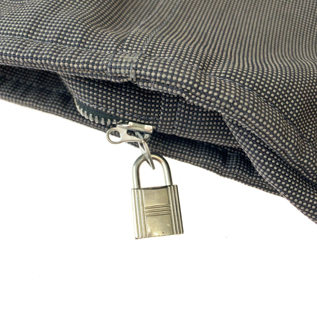 11212
HERMES エルメス エールライントートMM 男女兼用 グレー シルバー金具 キャンバス トートバッグ ハンドバッグ ビジネスバッグ  レディース