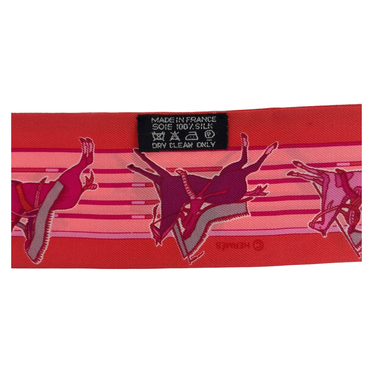 12471
HERMES エルメス 馬柄 ツイリー レッド マルチカラー シルク スカーフ リボンスカーフ  レディース