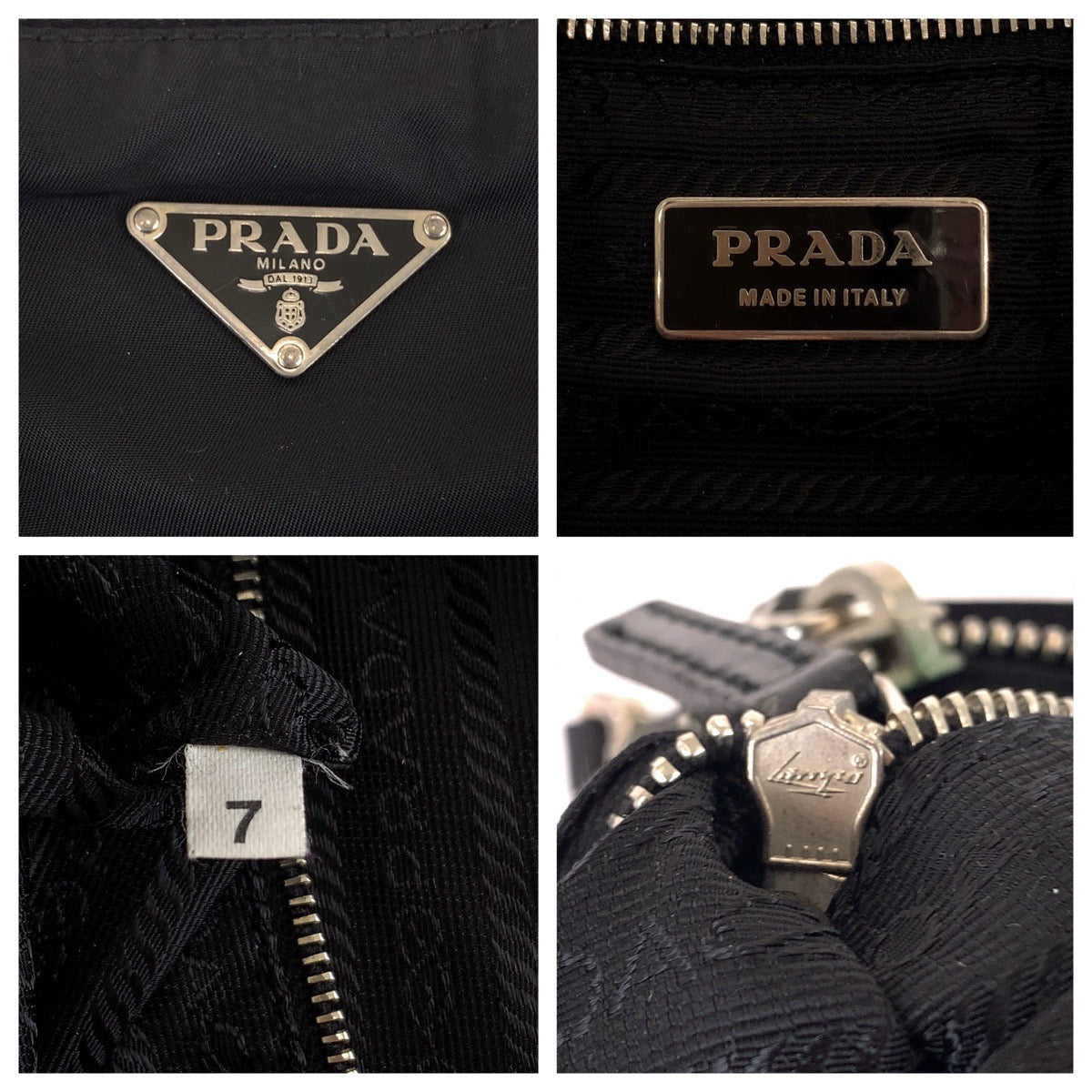 11228
PRADA プラダ テスート 三角ロゴプレート ブラック 黒 シルバー金具 ナイロン ショルダーバッグ 斜め掛け メッセンジャーバッグ  メンズ AB19