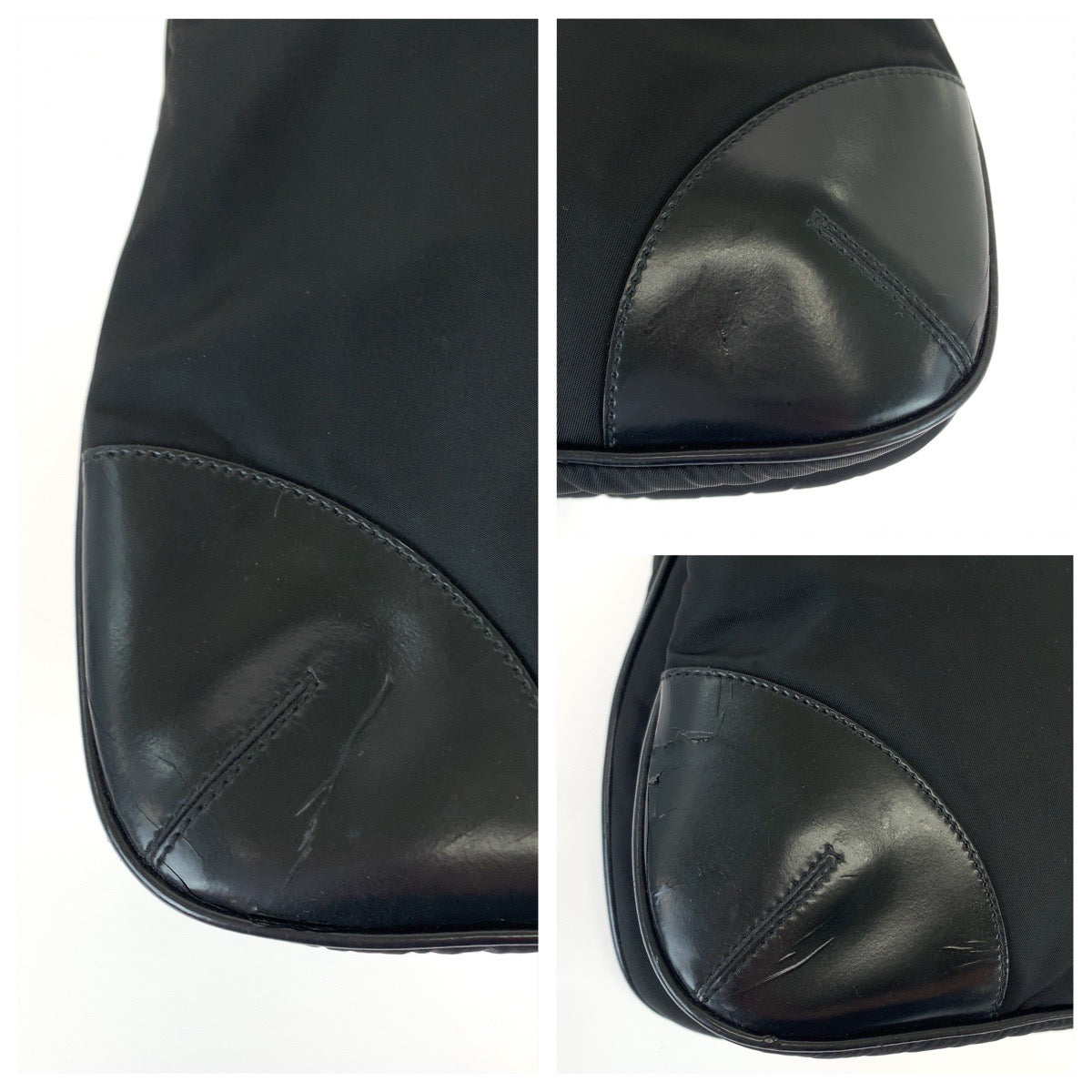 11228
PRADA プラダ テスート 三角ロゴプレート ブラック 黒 シルバー金具 ナイロン ショルダーバッグ 斜め掛け メッセンジャーバッグ  メンズ AB19