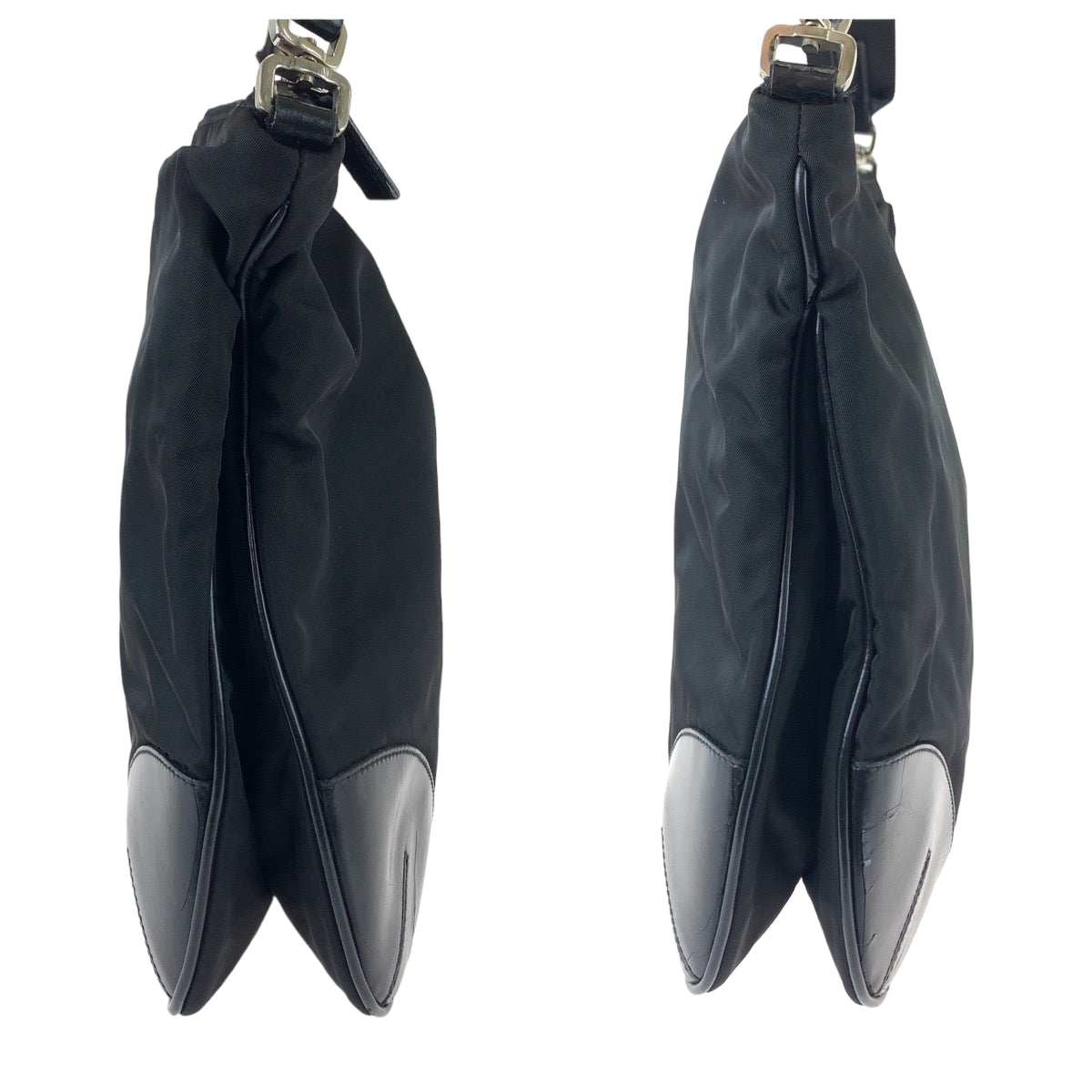 11228
PRADA プラダ テスート 三角ロゴプレート ブラック 黒 シルバー金具 ナイロン ショルダーバッグ 斜め掛け メッセンジャーバッグ  メンズ AB19
