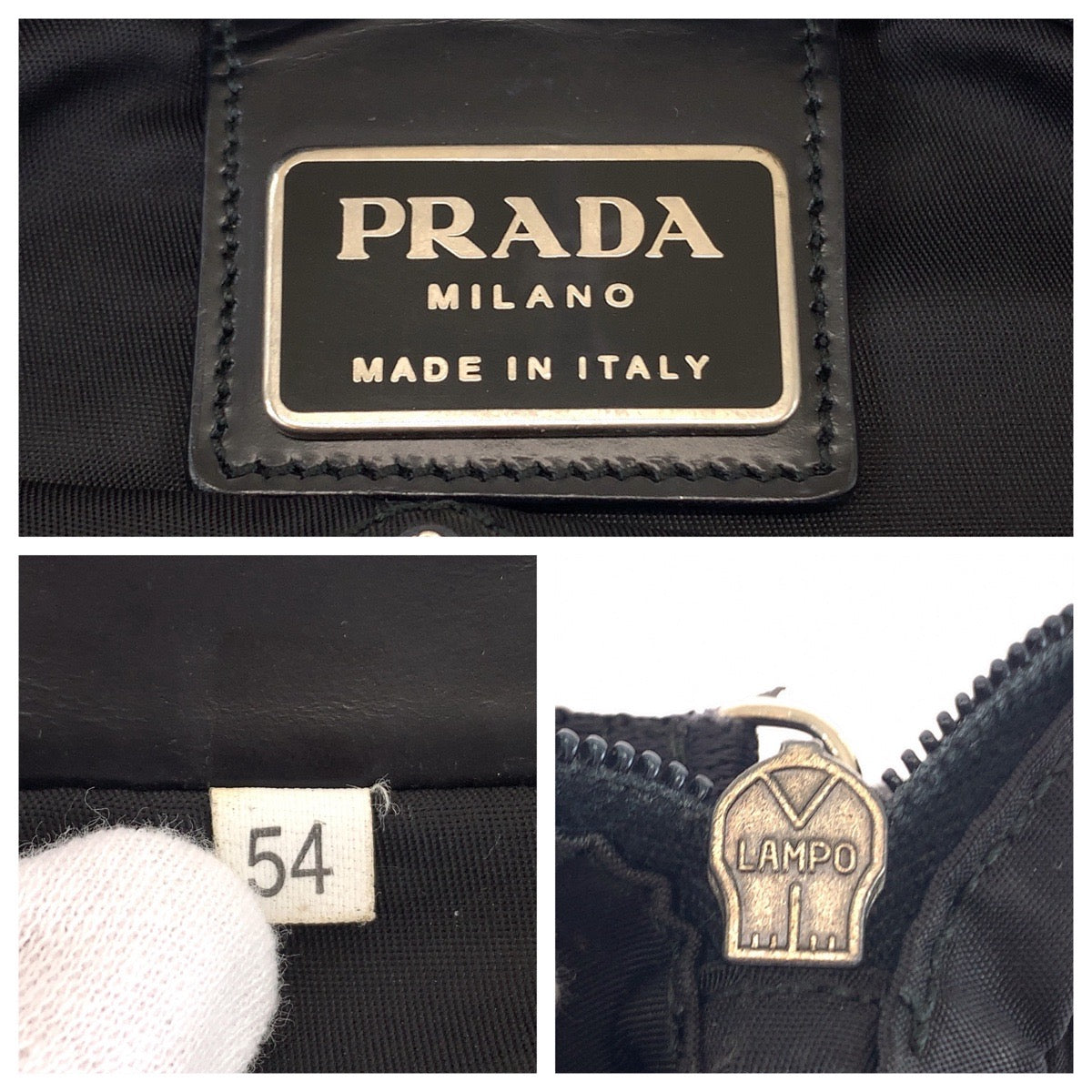 11229
PRADA プラダ テスート 三角ロゴプレート ブラック 黒 シルバー金具 ナイロン ショルダーバッグ 斜め掛け  レディース