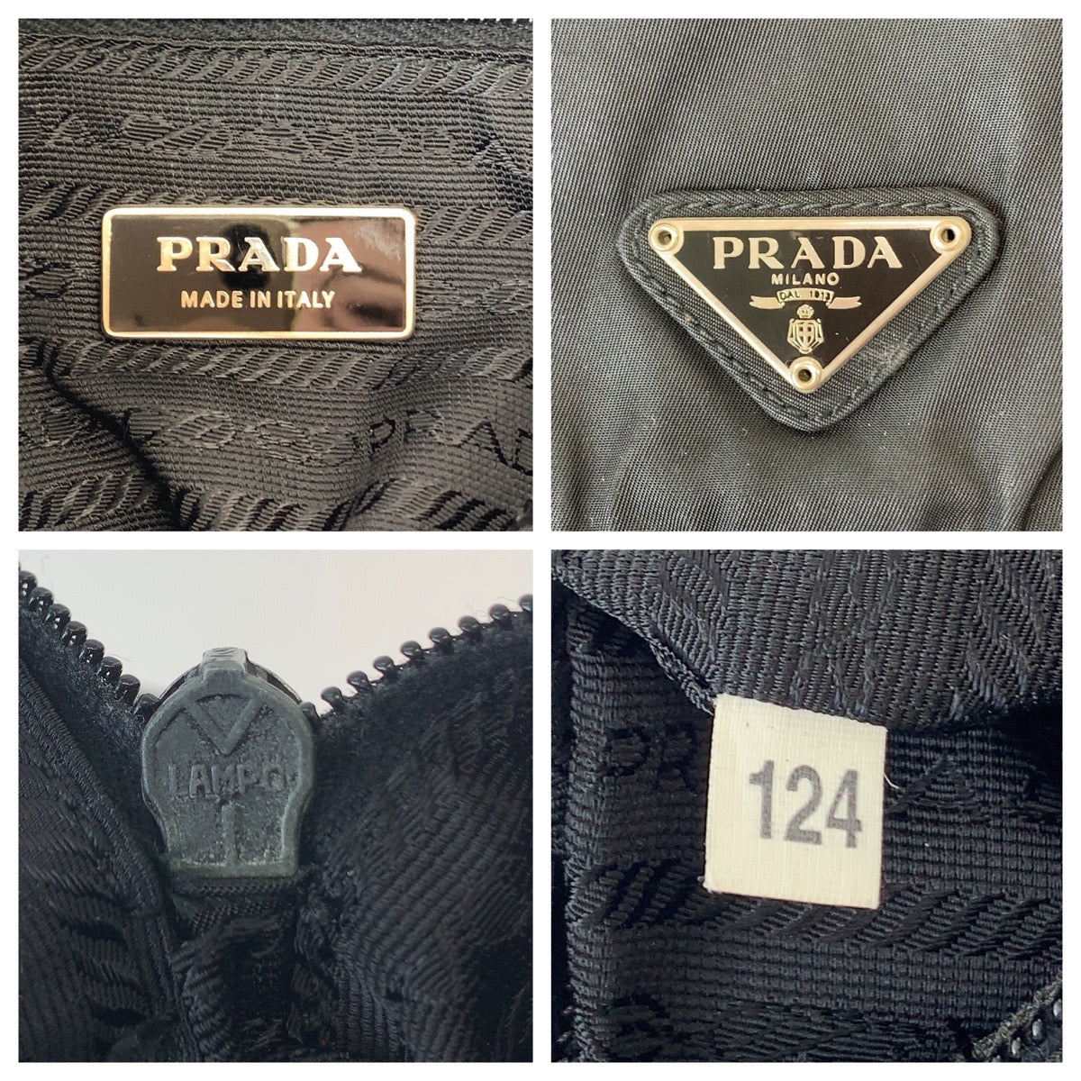 11230
PRADA プラダ テスート 三角ロゴプレート ブラック 黒 シルバー金具 ナイロン 1BD994 ショルダーバッグ ポシェット  メンズ AB32
