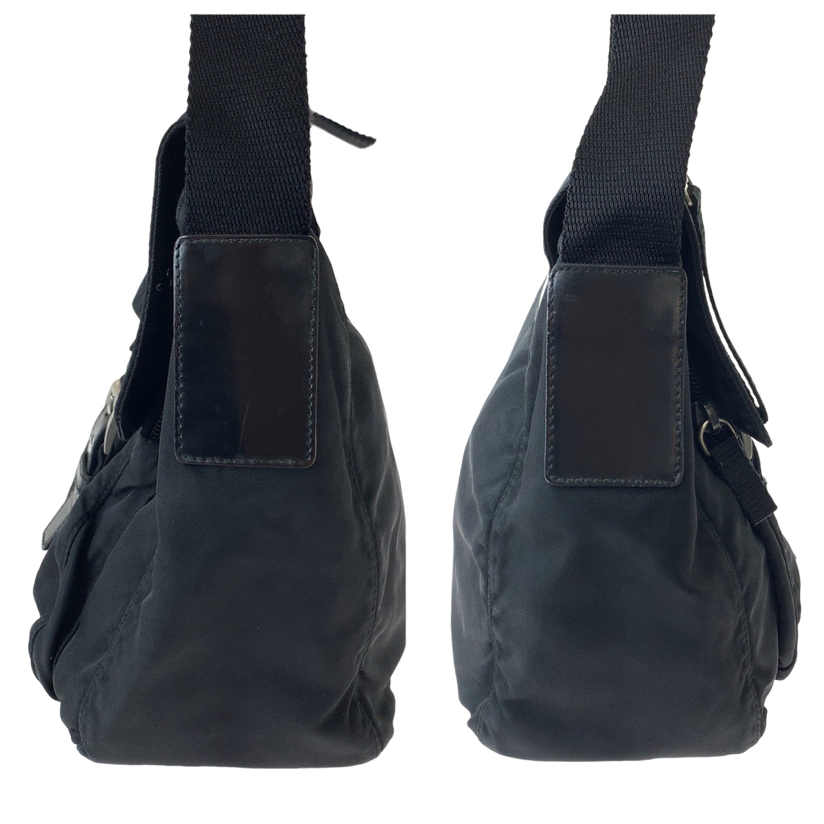 11230
PRADA プラダ テスート 三角ロゴプレート ブラック 黒 シルバー金具 ナイロン 1BD994 ショルダーバッグ ポシェット  メンズ AB32