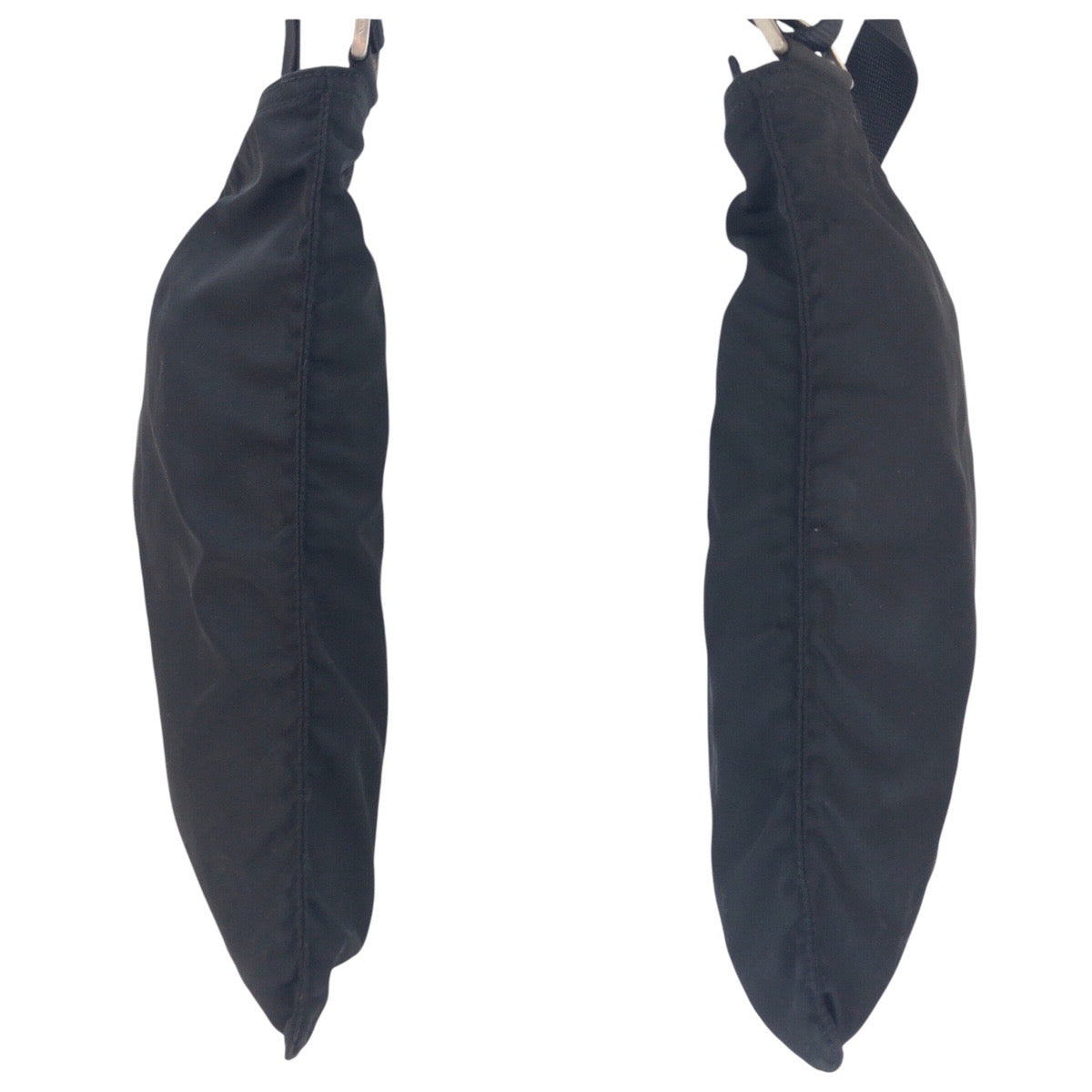 PRADA プラダ テスート 三角ロゴプレート ブラック 黒 シルバー金具 ナイロン 42 斜め掛け ショルダーバッグ 男女兼用  レディース AB30