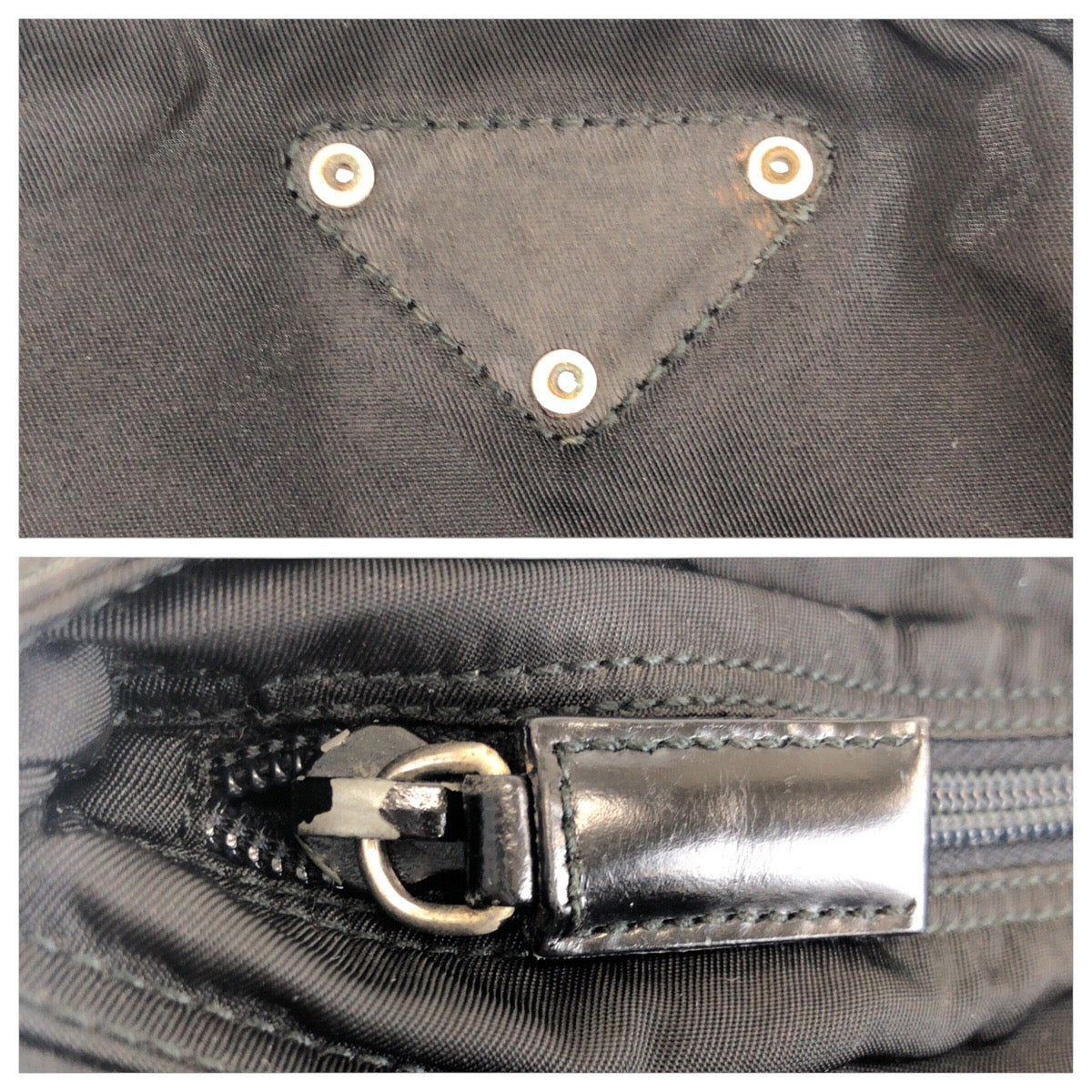 PRADA プラダ テスート 三角ロゴプレート ブラック 黒 シルバー金具 ナイロン 42 斜め掛け ショルダーバッグ 男女兼用  レディース AB30