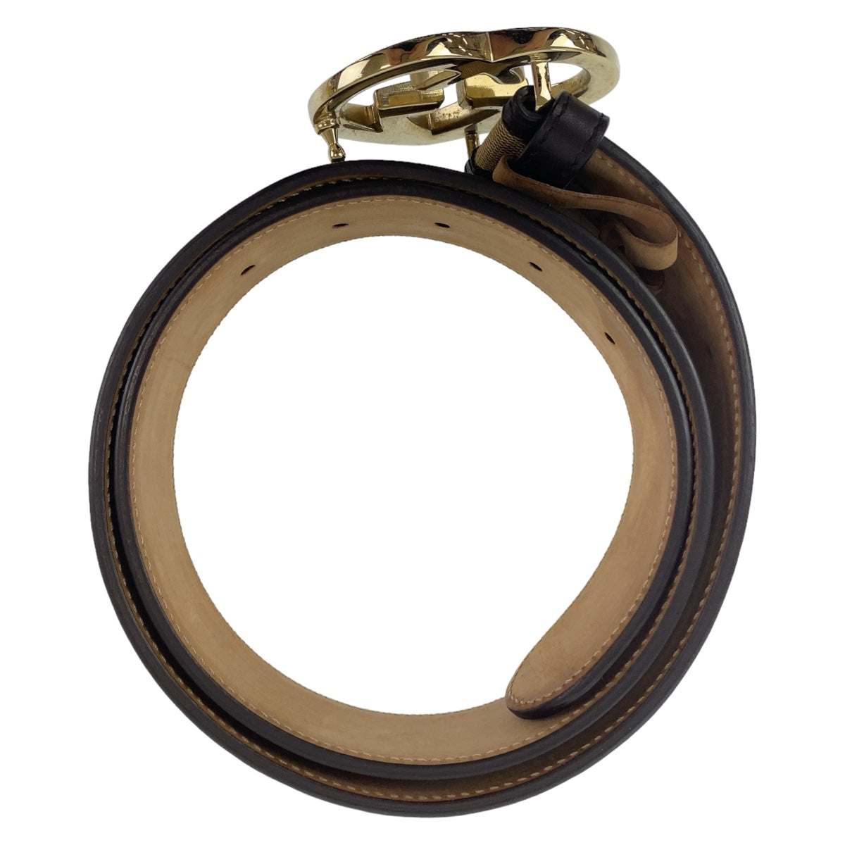 GUCCI グッチ ハートシェイプ 85cm/34インチ 男女兼用 ベージュ ブラウン ゴールド金具 GGキャンバス / レザー 245856 ベルト バッグルベルト  レディース