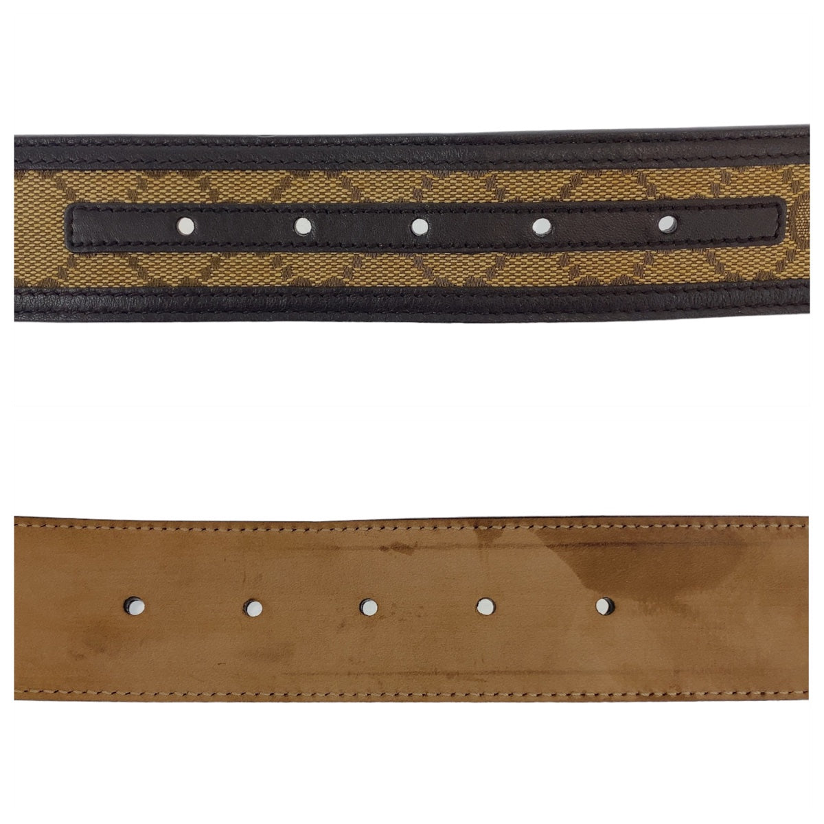 GUCCI グッチ ハートシェイプ 85cm/34インチ 男女兼用 ベージュ ブラウン ゴールド金具 GGキャンバス / レザー 245856 ベルト バッグルベルト  レディース